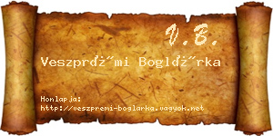 Veszprémi Boglárka névjegykártya